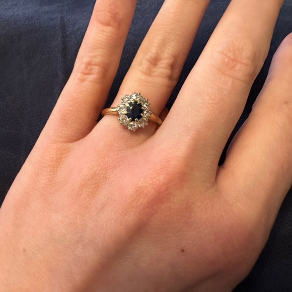 ‼️SALE‼️Authentic Antique Sapphire & Diamond Ring, Platinum & 18K Gold - Picture 7 of 13